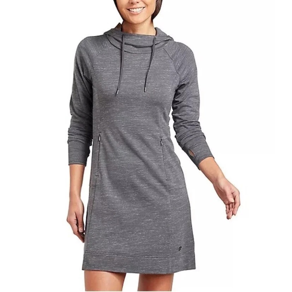 Kuhl Women's Helix Dress Size Small Cowl Hoodie Pavement Gray Thumbholes‎ 4277